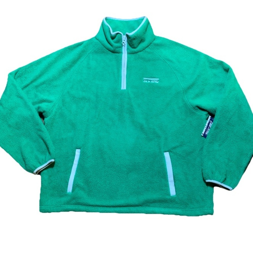 Old Row Fleece Quarter Zip Pullover Jacket Kelly Green Sz L NWT
